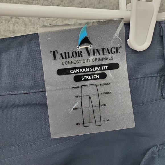 Tailor Vintage Performance Tech Pants Mens 36x32 Navy Stretch Canaan Slim NWT - Picture 12 of 16